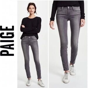 PAIGE Verdugo Gray Raw Hem Ankle Skinny Jeans 26